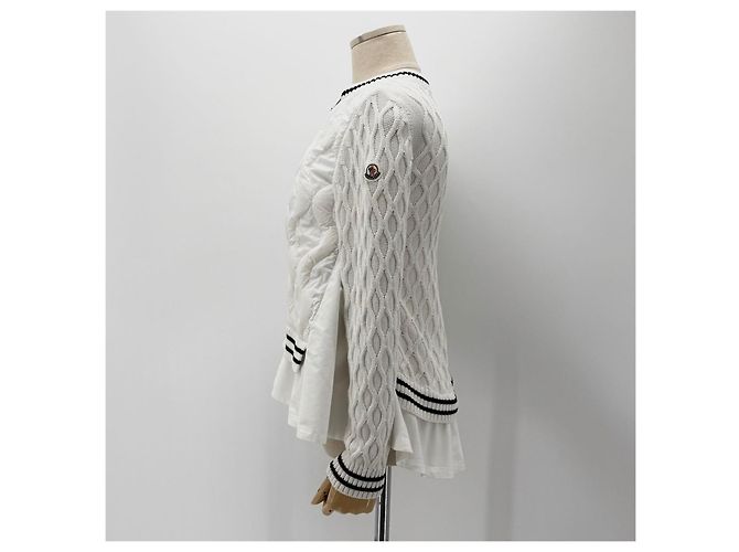 Moncler Jaqueta acolchoada de malha com zíper para crianças Prata - vista 4