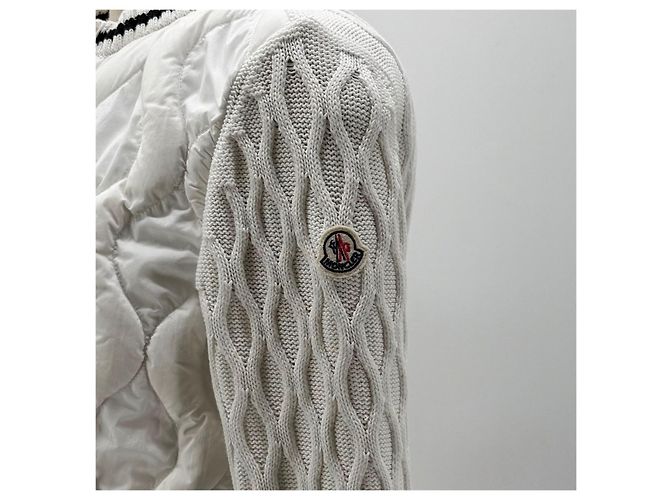 Moncler Jaqueta acolchoada de malha com zíper para crianças Prata - vista 7
