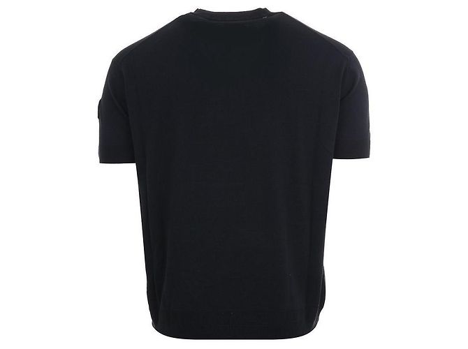 Moncler Strick-T-Shirt aus Seide und Baumwolle Blau - Ansicht 3