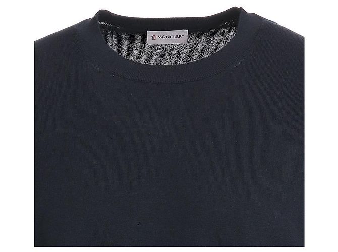 Moncler Strick-T-Shirt aus Seide und Baumwolle Blau - Ansicht 4