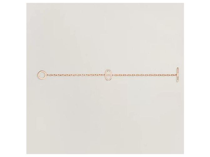 Hermès Pulsera Contour de Eslabones en Oro Rosa Plata - vista 4