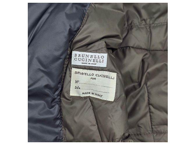 Casaco Brunello Cucinelli de cashmere com enchimento de penugem de ganso e pele para mulher Marrom - vista 7