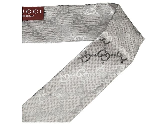 Gucci Foulard in seta Skinny Twilly Marrone - vista 6