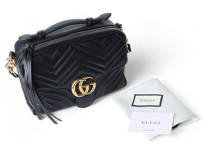 Gucci Borsa GG Marmont Matelassé con manico e tracolla Nero - vista 8