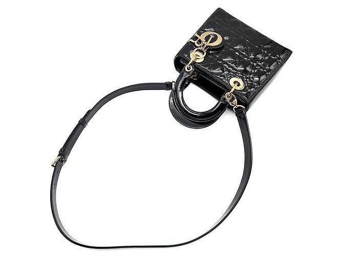 Christian Dior Patent Lady Dior Small Schwarz - Ansicht 4