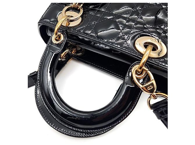 Christian Dior Patent Lady Dior Small Schwarz - Ansicht 5