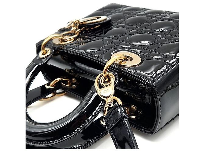 Christian Dior Patent Lady Dior Small Schwarz - Ansicht 6