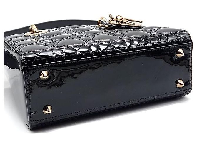 Christian Dior Patent Lady Dior Small Schwarz - Ansicht 7