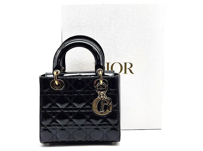 Christian Dior Patent Lady Dior Small Schwarz - Ansicht 8
