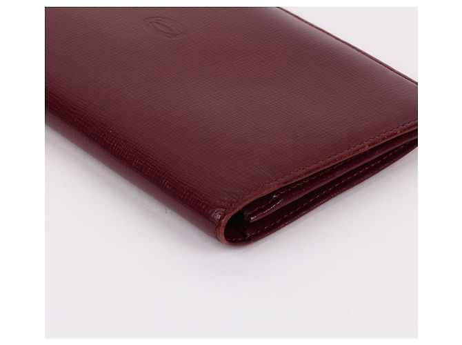 Cartier Portafoglio lungo da donna in pelle bordeaux con logo Rosso - vista 6