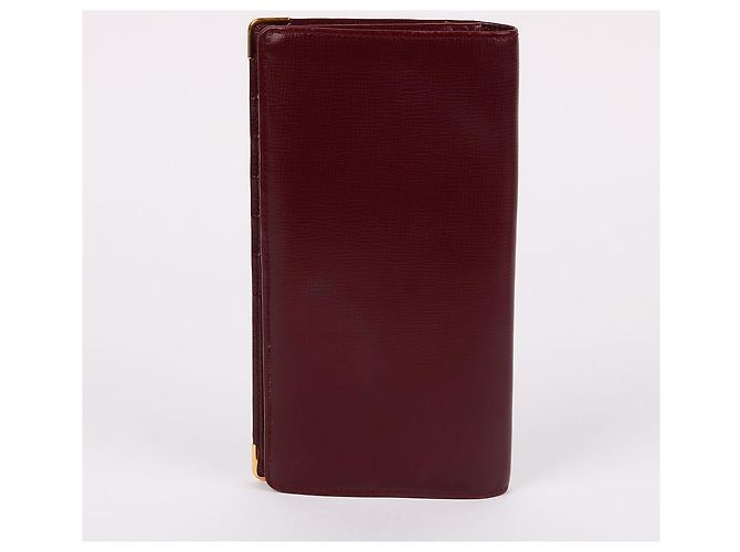 Cartier Portafoglio lungo da donna in pelle bordeaux con logo Rosso - vista 7