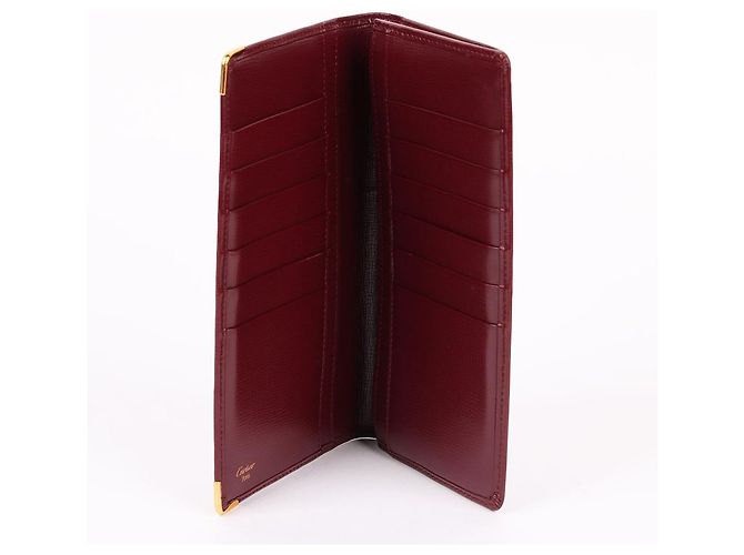 Cartier Portafoglio lungo da donna in pelle bordeaux con logo Rosso - vista 8
