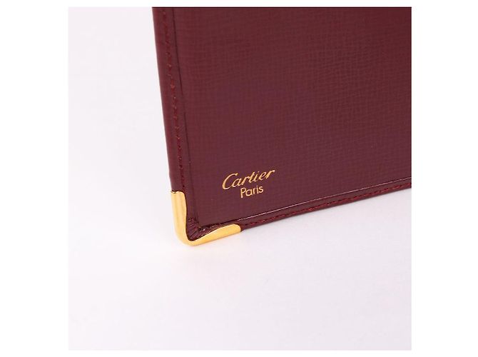 Cartier Portafoglio lungo da donna in pelle bordeaux con logo Rosso - vista 9