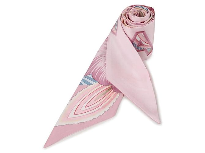 Salvatore Ferragamo Sciarpa in seta stampata Brezza Marrone - vista 4