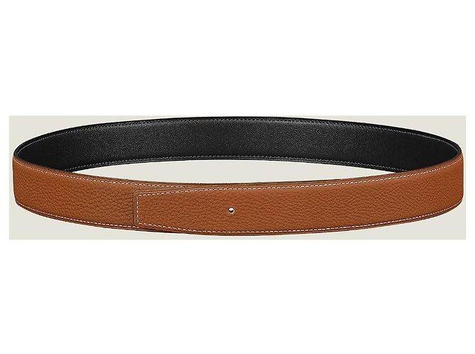 Hermès Reversible Belt Black Gold/White Gold - view 7