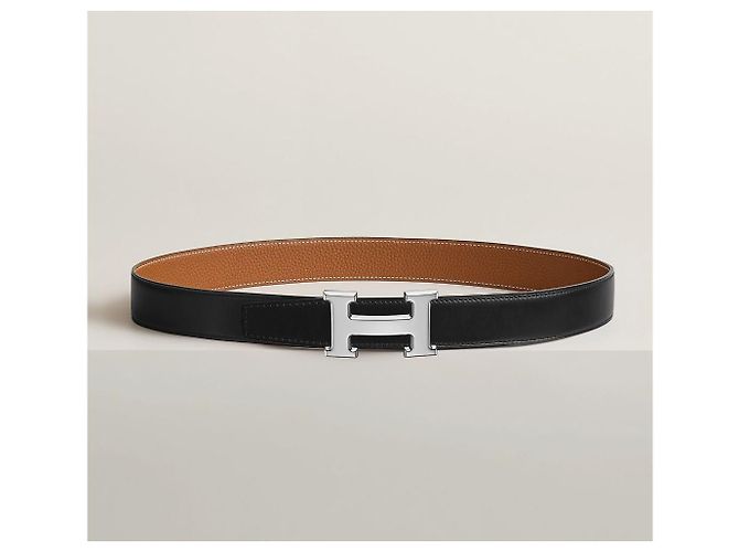 Hermès Reversible Belt Black Gold/White Gold - view 9