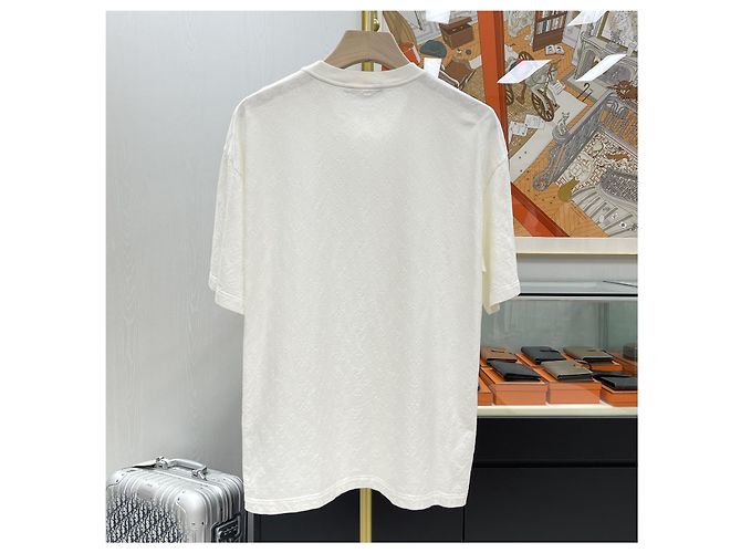 Louis Vuitton Monogram Phil Coupe Baumwoll-T-Shirt mit kurzen Ärmeln Silber - Ansicht 5