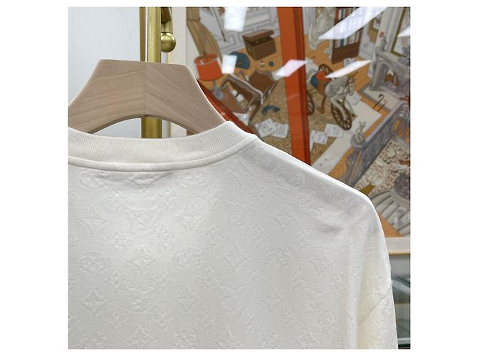 Louis Vuitton Monogram Phil Coupe Baumwoll-T-Shirt mit kurzen Ärmeln Silber - Ansicht 6