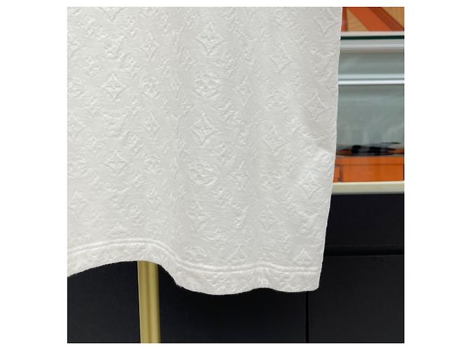 Louis Vuitton Monogram Phil Coupe Baumwoll-T-Shirt mit kurzen Ärmeln Silber - Ansicht 7