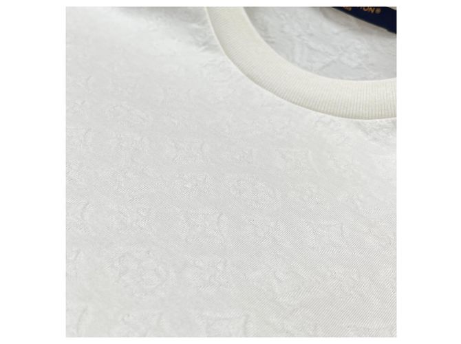 Louis Vuitton Monogram Phil Coupe Baumwoll-T-Shirt mit kurzen Ärmeln Silber - Ansicht 9