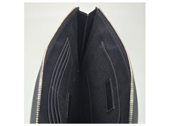 Saint Laurent Clutch Tablet Catherine in coccodrillo Nero - vista 10