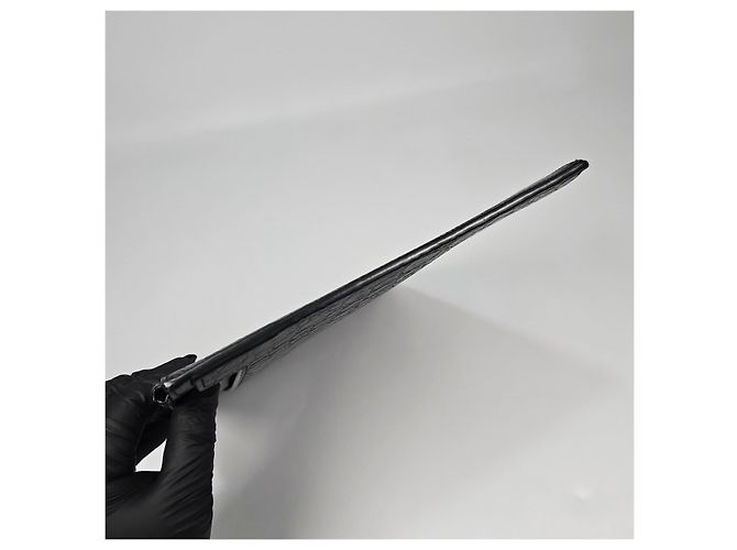 Saint Laurent Clutch Tablet Catherine in coccodrillo Nero - vista 6