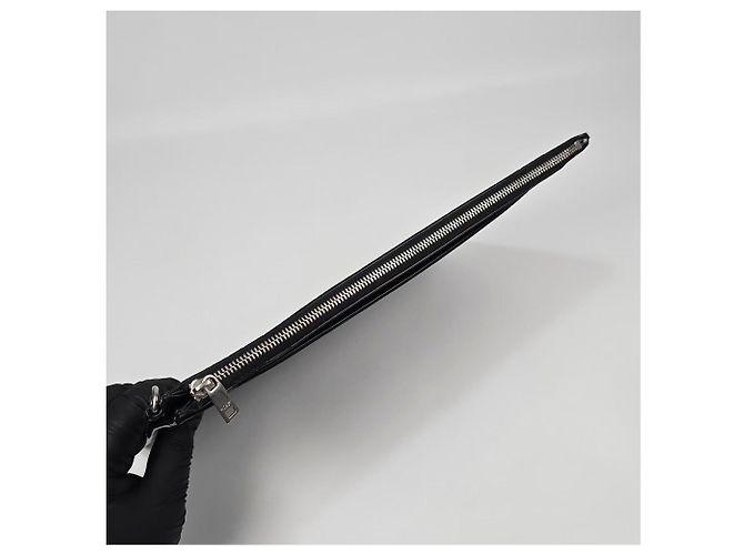 Saint Laurent Clutch Tablet Catherine in coccodrillo Nero - vista 8