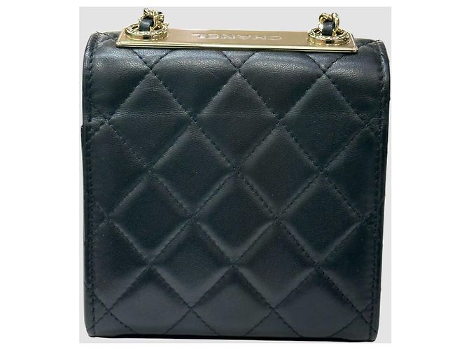 Chanel Mini borsa a catena Trendy CC in agnello nero e oro - vista 10