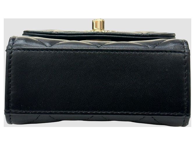 Chanel Mini borsa a catena Trendy CC in agnello nero e oro - vista 9