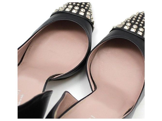 Gucci Scarpe in pelle nera con borchie argentate Nero - vista 4