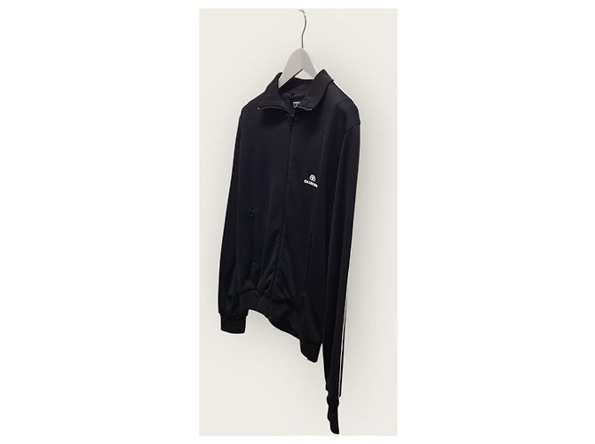 Balenciaga Giacca con zip da donna con logo BB ricamato nero - vista 2