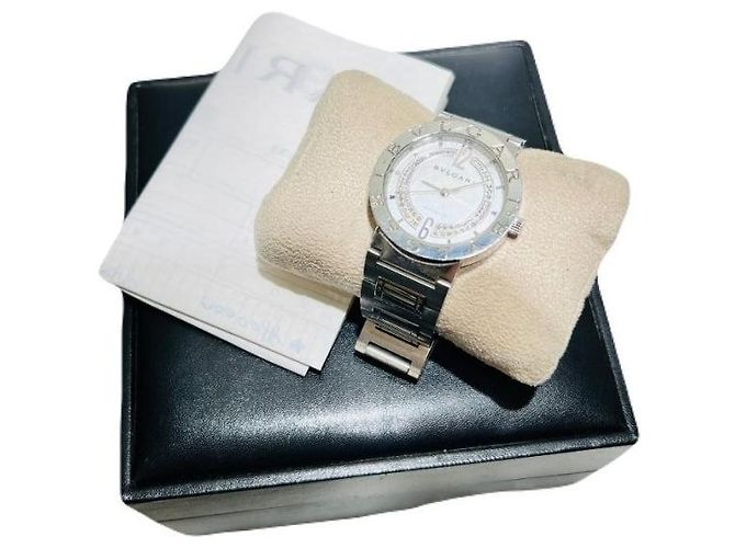 Bulgari (BVLGARI) Reloj Unisex de Acero con Dial de Diamante Blanco BB - vista 2