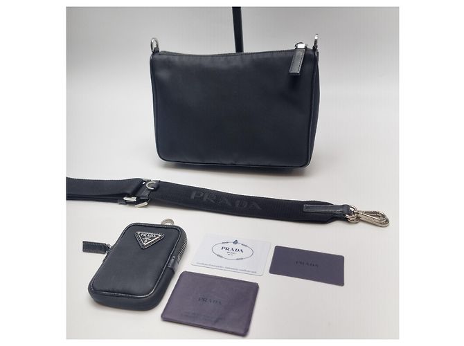 Prada Borsa a tracolla in Re-Nylon e pelle Saffiano Multicolore - vista 10