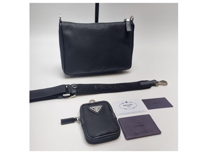 Prada Borsa a tracolla in Re-Nylon e pelle Saffiano Multicolore - vista 11