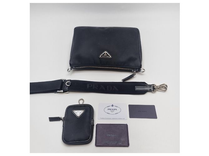 Prada Borsa a tracolla in Re-Nylon e pelle Saffiano Multicolore - vista 17