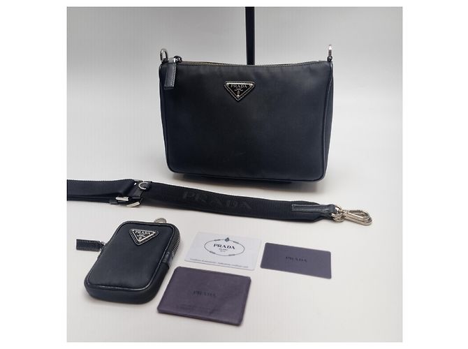 Prada Borsa a tracolla in Re-Nylon e pelle Saffiano Multicolore - vista 3