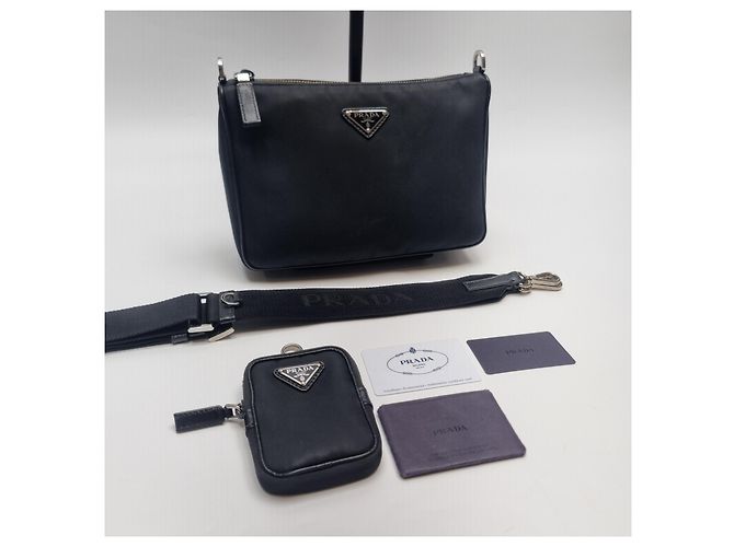 Prada Borsa a tracolla in Re-Nylon e pelle Saffiano Multicolore - vista 4