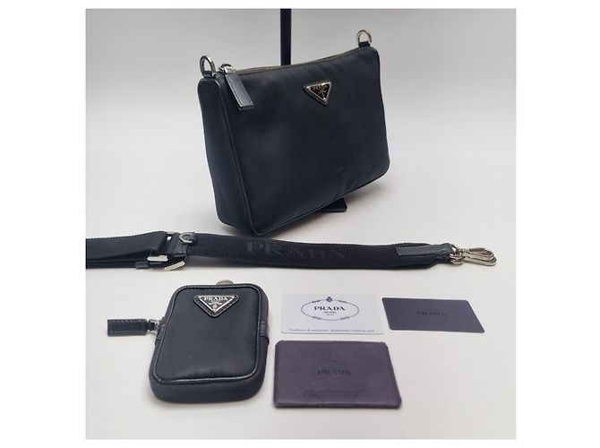 Prada Borsa a tracolla in Re-Nylon e pelle Saffiano Multicolore - vista 5
