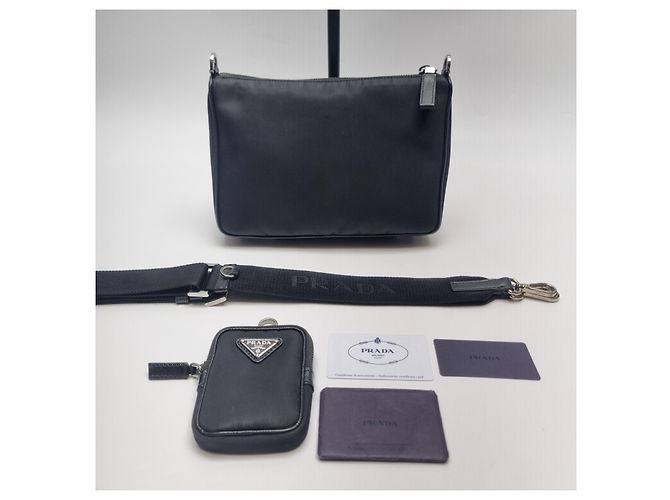 Prada Borsa a tracolla in Re-Nylon e pelle Saffiano Multicolore - vista 9