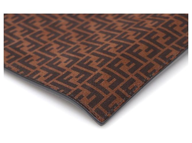 Fendi Clutch con tracolla FF in scamosciato marrone - vista 5