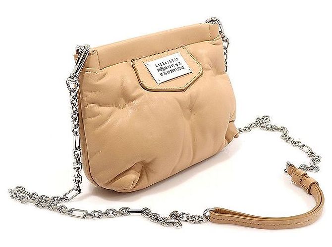 Maison Martin Margiela Mini borsa a tracolla Glam Slam Red Carpet in nappa granulata beige Marrone - vista 3