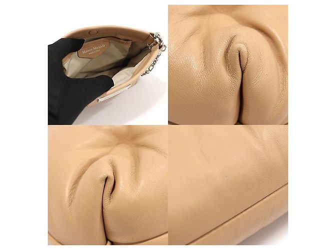 Maison Martin Margiela Mini borsa a tracolla Glam Slam Red Carpet in nappa granulata beige Marrone - vista 6