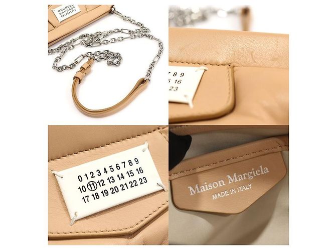 Maison Martin Margiela Mini borsa a tracolla Glam Slam Red Carpet in nappa granulata beige Marrone - vista 7