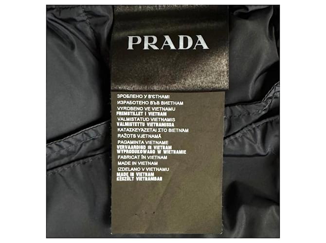 Prada Giacca imbottita con cappuccio e logo Triangle Blu - vista 10