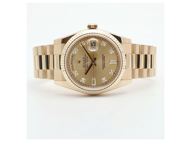 Rolex Relógio Day-Date em ouro para homem Original com diamantes de dez pontos - vista 15