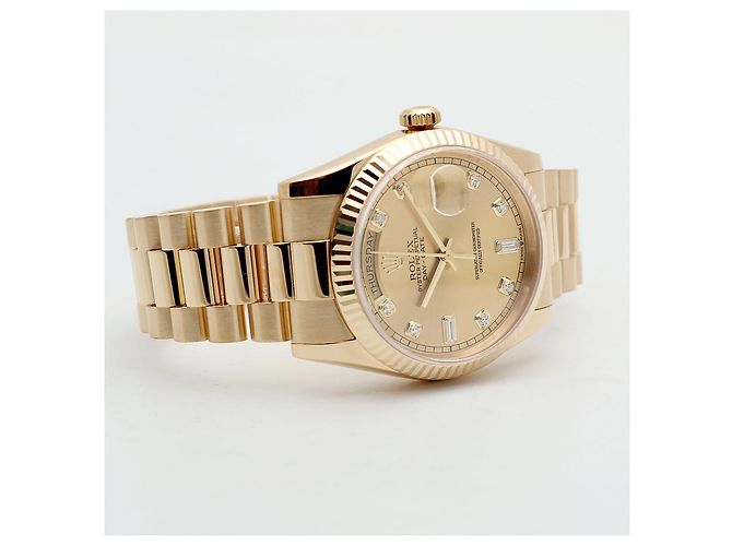 Rolex Relógio Day-Date em ouro para homem Original com diamantes de dez pontos - vista 16