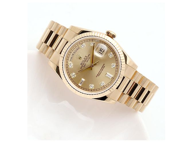 Rolex Relógio Day-Date em ouro para homem Original com diamantes de dez pontos - vista 17