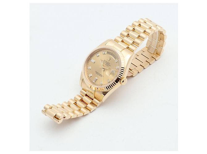 Rolex Relógio Day-Date em ouro para homem Original com diamantes de dez pontos - vista 22