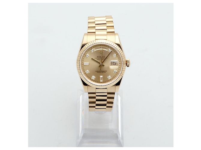 Rolex Relógio Day-Date em ouro para homem Original com diamantes de dez pontos - vista 3