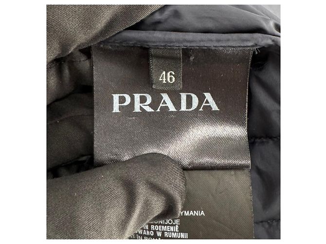 Prada Giacca imbottita leggera con cappuccio blu navy da uomo - vista 15